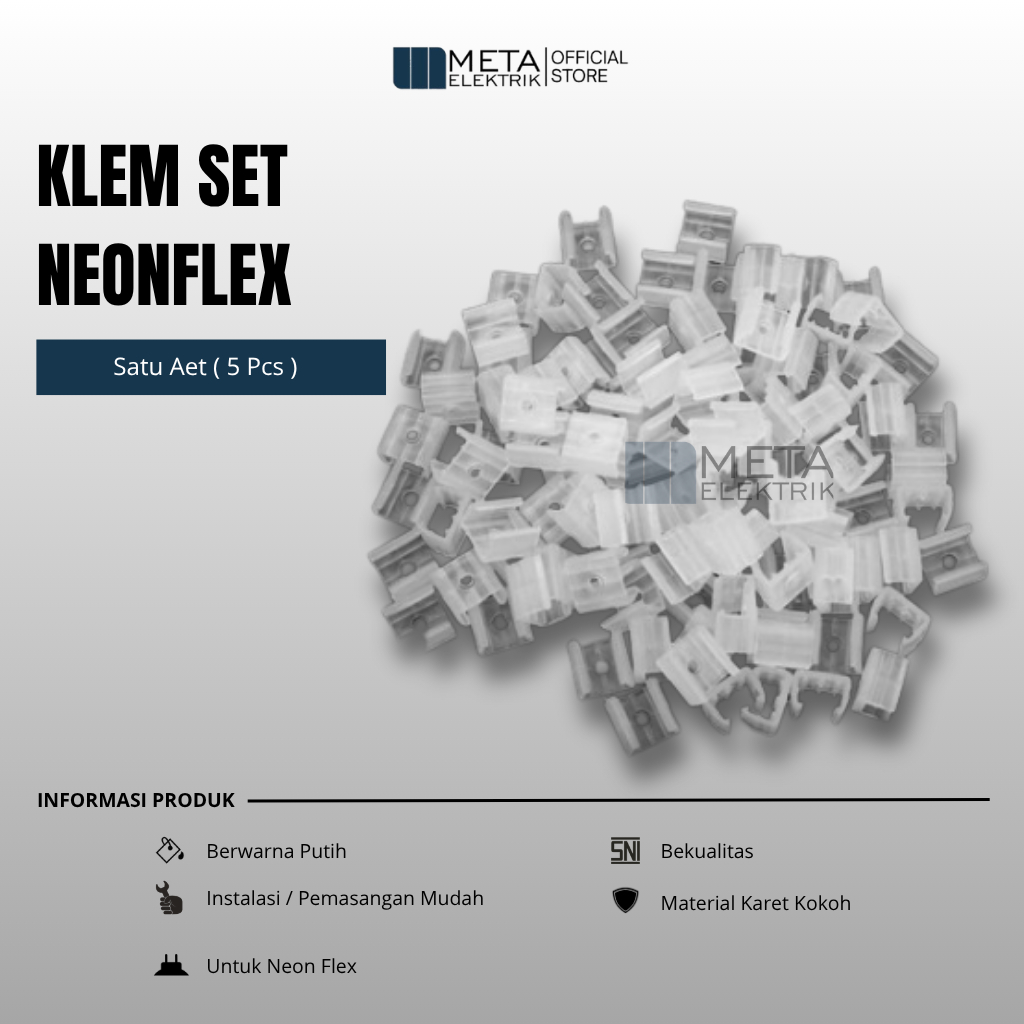 Klem Neon Flex bracket dudukan lampu neon flex 220 V +bonus sekrup