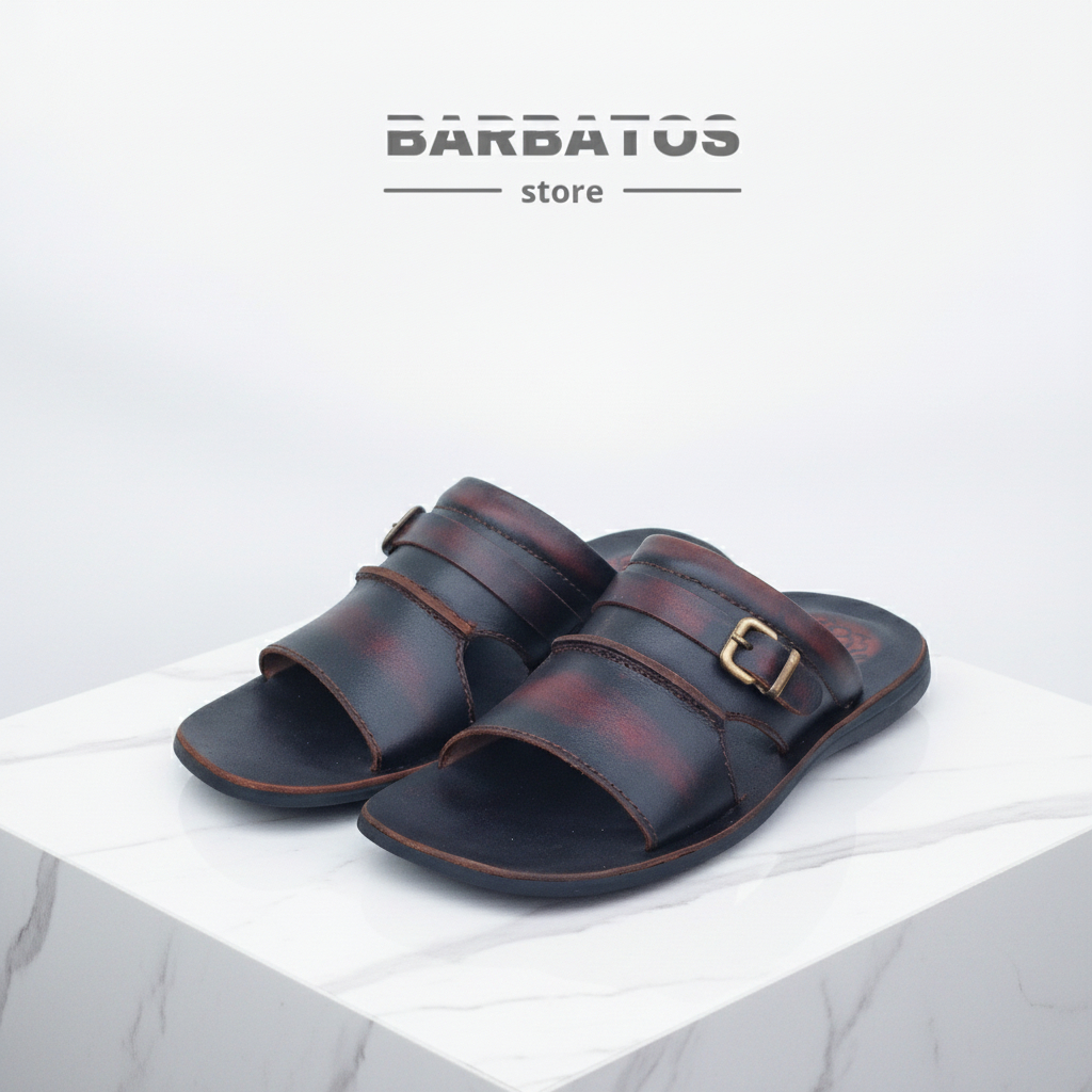Sigma x Barbatos Sandal Kulit Pria Sandal Kokop Kulit Sandal Pria Kekinian Sandal Kokop Ring Kulit