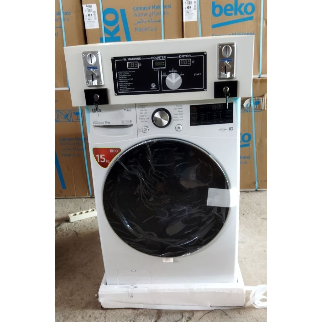 box mesin laundry coin untuk LG 15kg