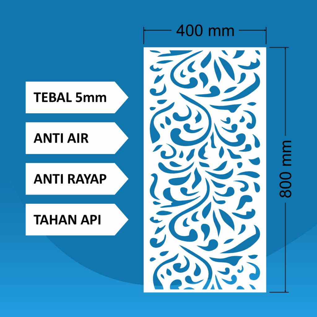 Krawangan Plafon PVC 80 x 40 x 0.5 cm / Krawangan /PVC Foam Board / Krawangan PVC Foam Board / Krawa