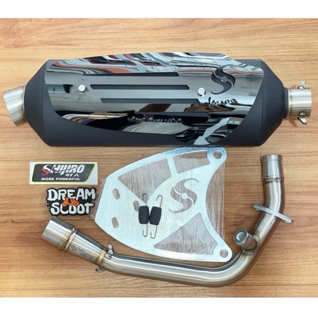 Knalpot Shijiro Standar racing Special Edition Black Vespa Matic Vespa Sprint Vespa Primavera Vespa 