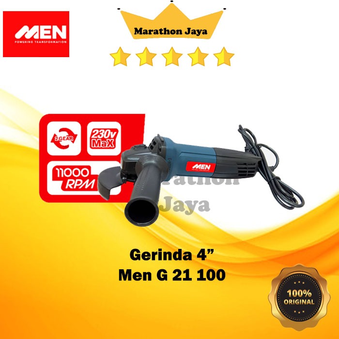 MEN Angle Grinder PCT AG 100mm Mesin Gurinda Listrik Alat Potong Keramik Gerinda 4 Inch Potong Poles