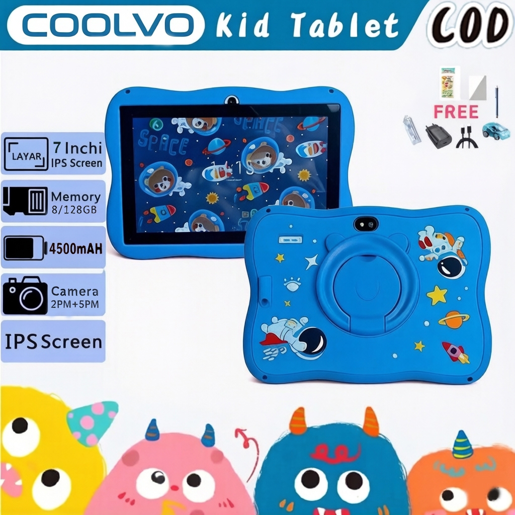COOLVO C07-Pro Tablet PC Anak Terbaru / Tablet PC Pembelajaran Anak 7 inci / Tablet PC Pembelajaran 