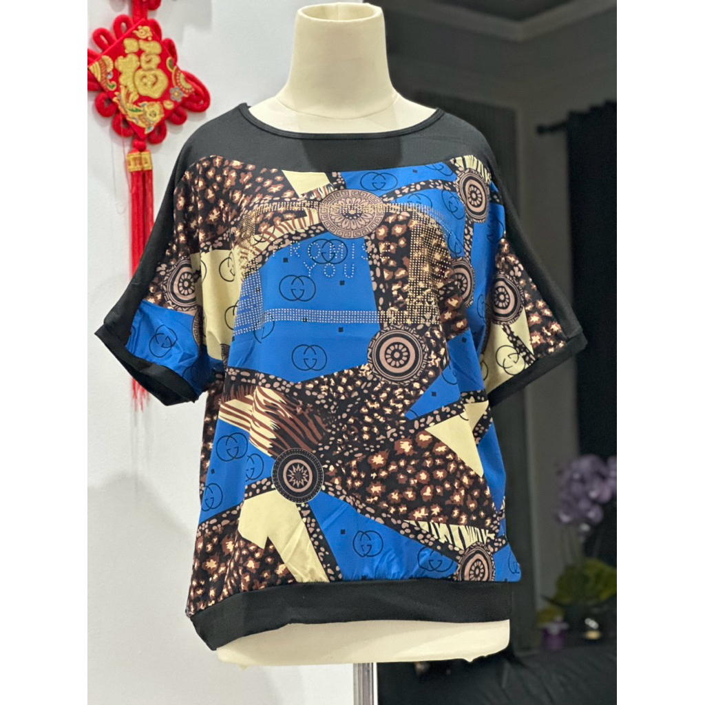 ATSAN WANITA IBU/ BAJU MAMA ORANG TUA baju kaos wanita motif diamond