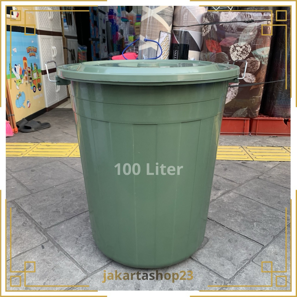 Ember 80 L - 100 liter AMP / Ember Air Plastik Besar Jumbo Dengan Tutup / Ember Tong Air Plastik Mur