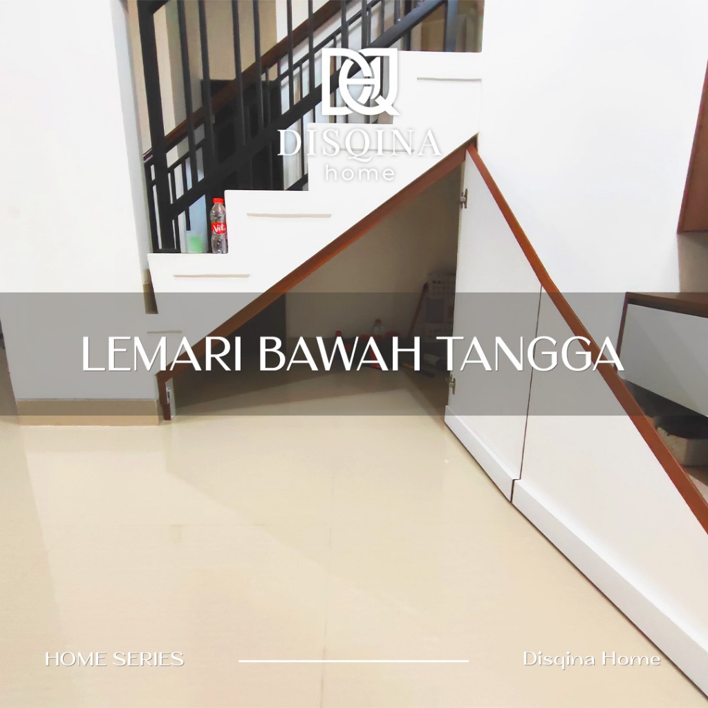 Lemari Penyimpanan Custom Bawah Tangga Rak Storage Interior Rumah Modern Minimalis Kayu HPL