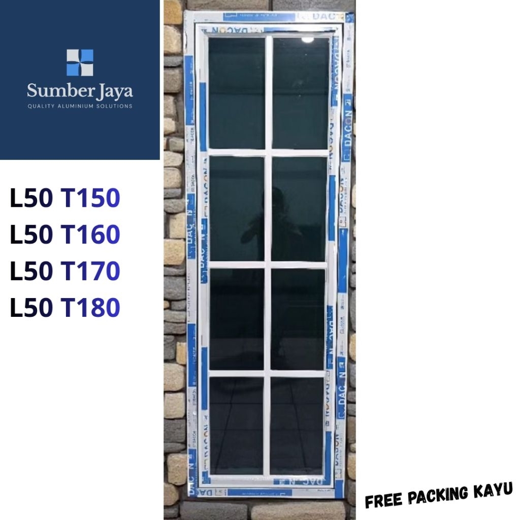 kusen Jendela Casmen Aluminium 1Daun+ornamen |SumberJayaAluminium Bogor