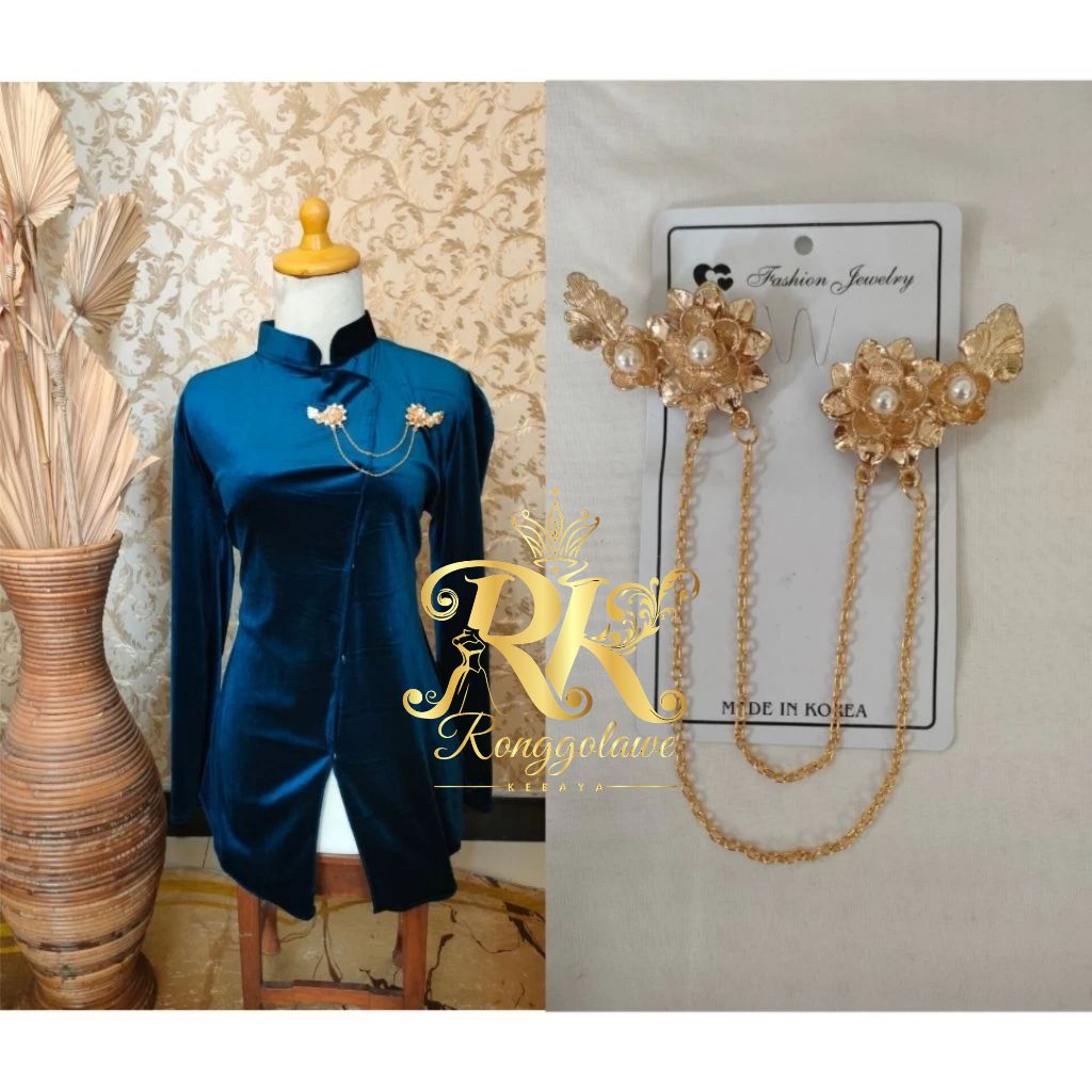Bross Rantai Kebaya Bunga//Bross Kebaya Mewah//Bross Rantai Kebaya Janggan