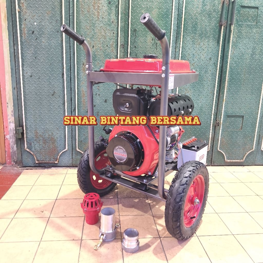 Pompa Pemadam Diesel Solar Pro Quip 20 HP QHW-80 Elektrik Stater Tekanan Tinggi