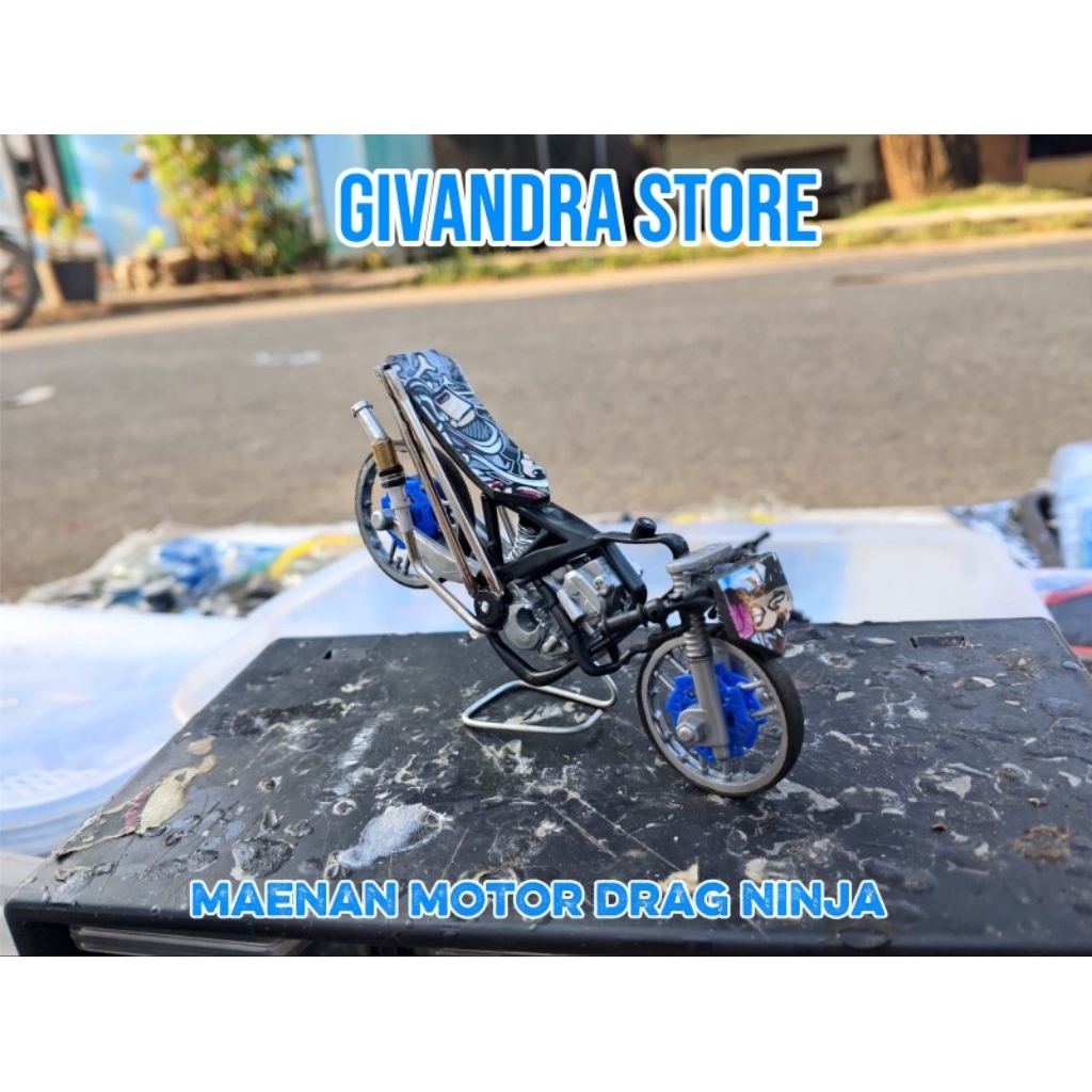 mainan motor miniatur drag ninja