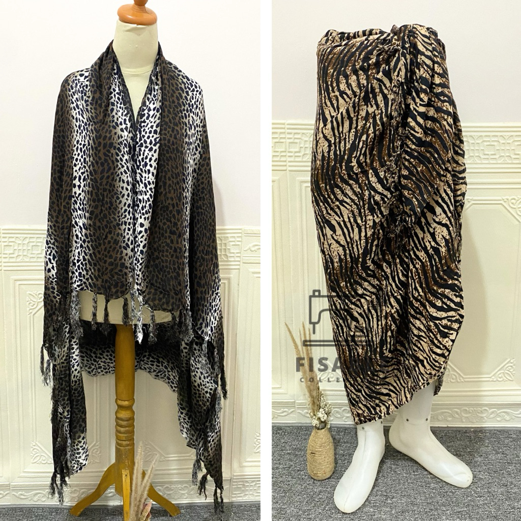 Kain Pantai Sarung Pantai Kain Rok Pantai Cardigan Pantai Motif Macan Tutul