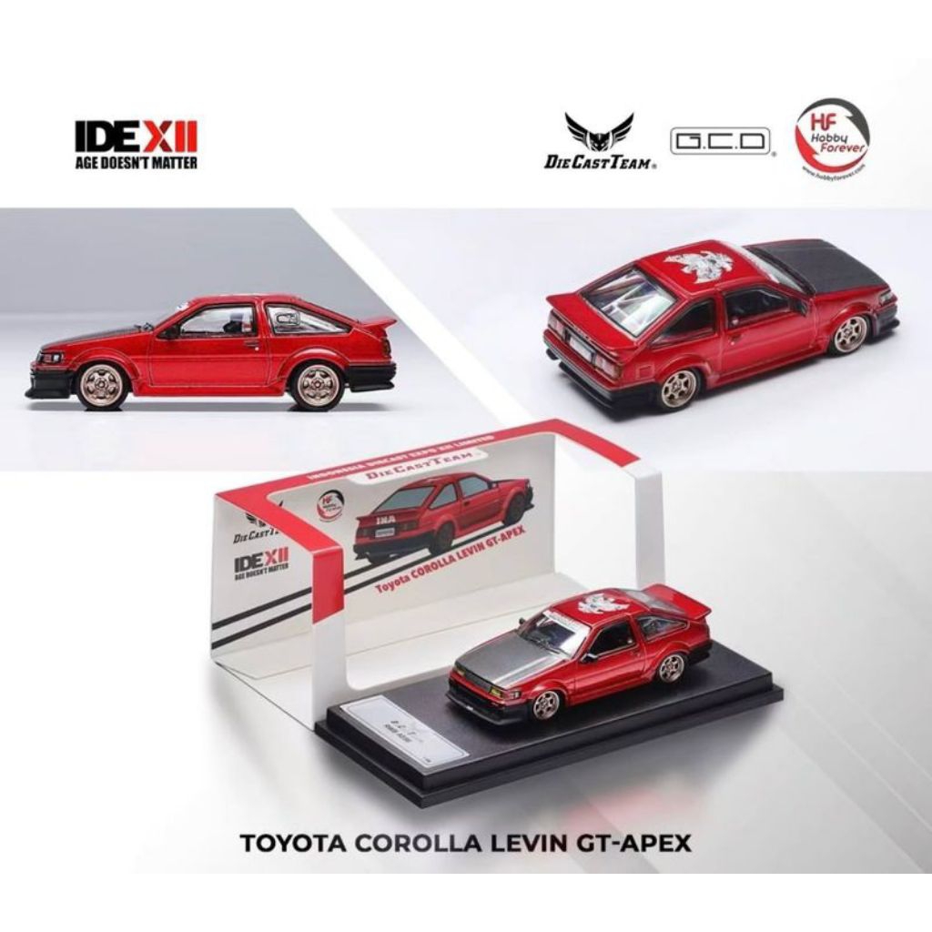 DCT Toyota Corolla Levin GT-Apex Red Black DieCastTeam RWB AE86 Indonesia Diecast Expo XII Limited M