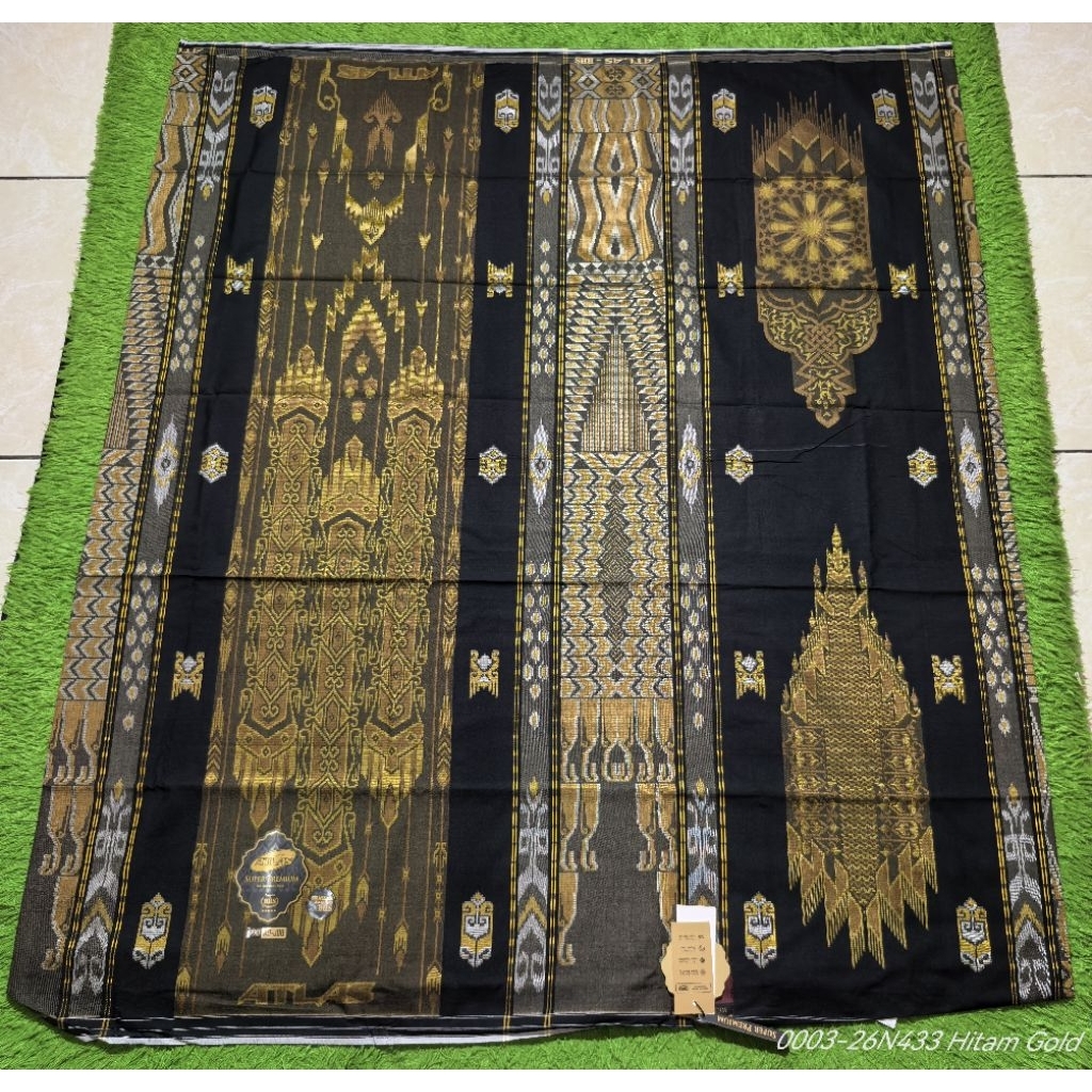Sarung ATLAS Super Premium 990 Motif A9 JDB Hitam Gold