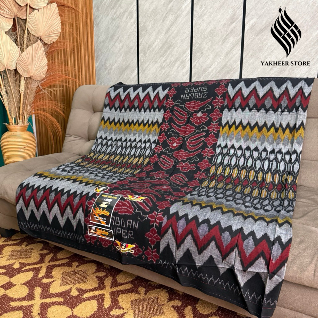 Sarung Goyor ATBM merk Zabdan Super Motif Pelangi BOTOLAN (Jahitan Tengah ) Bahan Rayon Viscose Size
