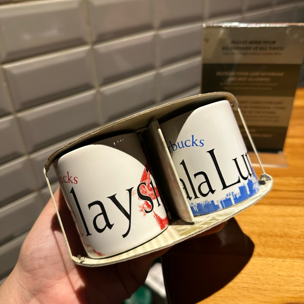 NEW Starbucks Malaysia Vintage Mini Mug Set of Two Original Starbucks