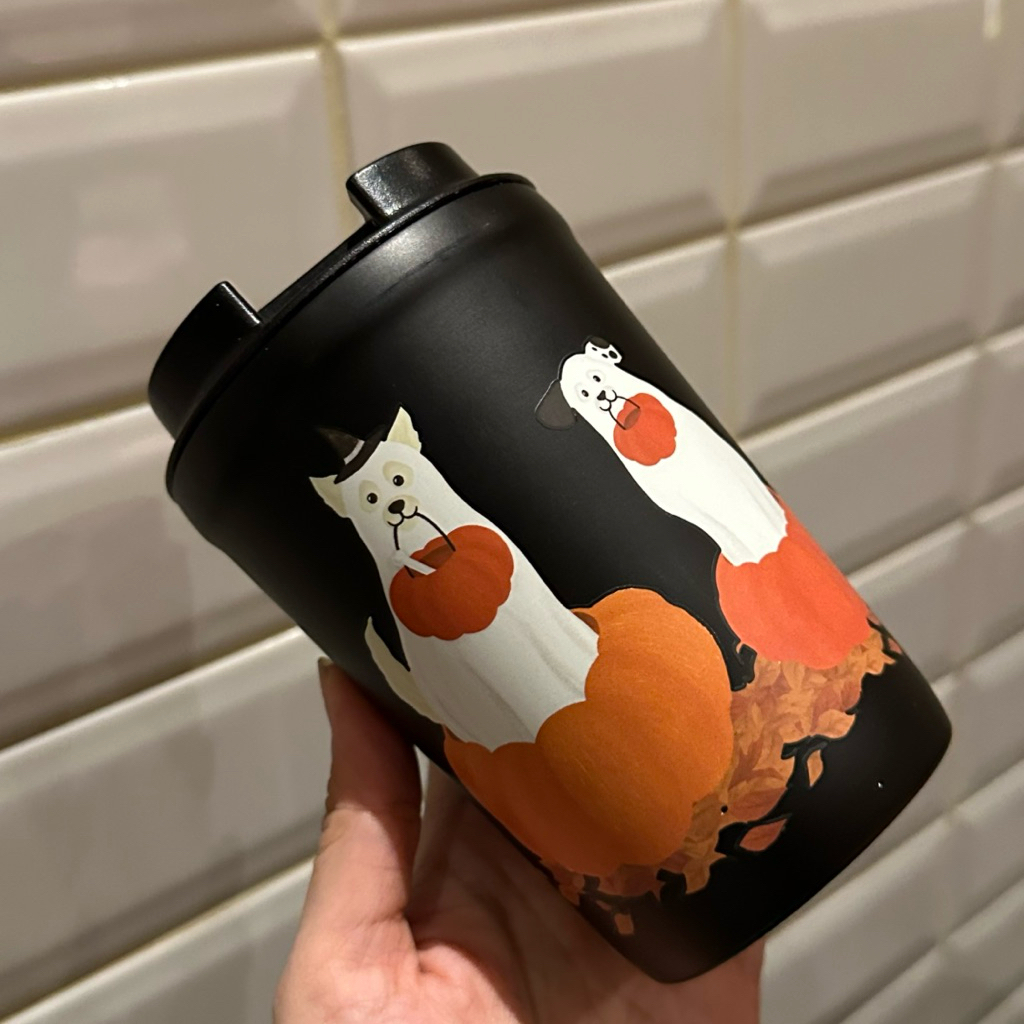 Preloved Tumbler Starbucks Mug Shaped Pumpkin Ghost Halloween Edition 2023 Stainless Steel Original 