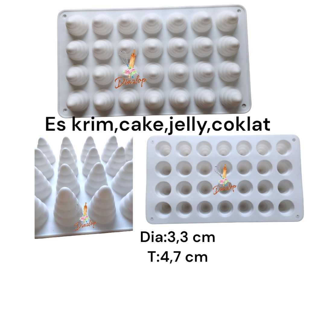cetakan coklat dan es krim cone
