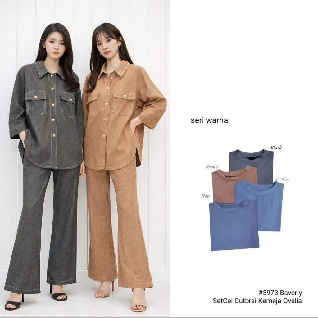 Setelan Celana Cutbray Baverly Premium Cantik Terbaru Kekinian CLARKE ORI