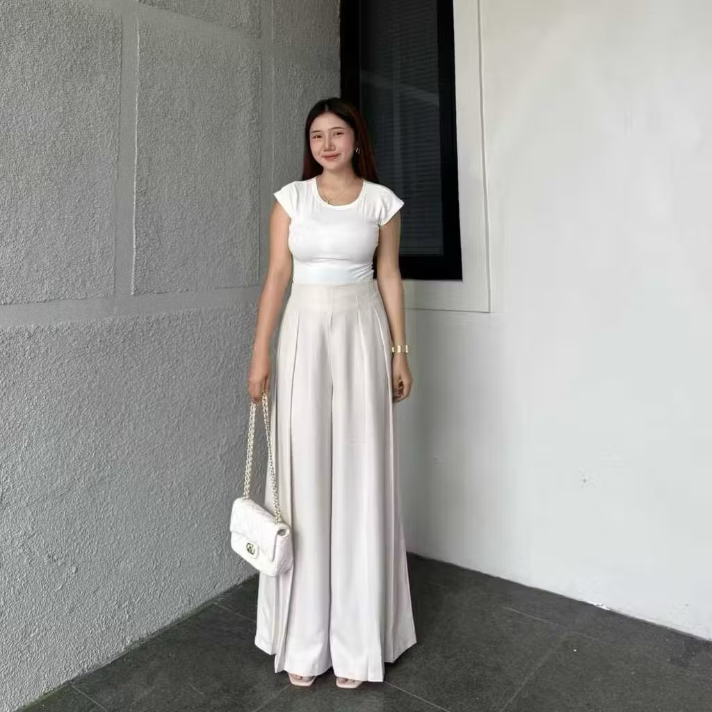 Celana Laviie Pants Kulot Palazzo - Highwaist Celana Panjang Wanita Viral Kasual Nyaman di Pakai - C