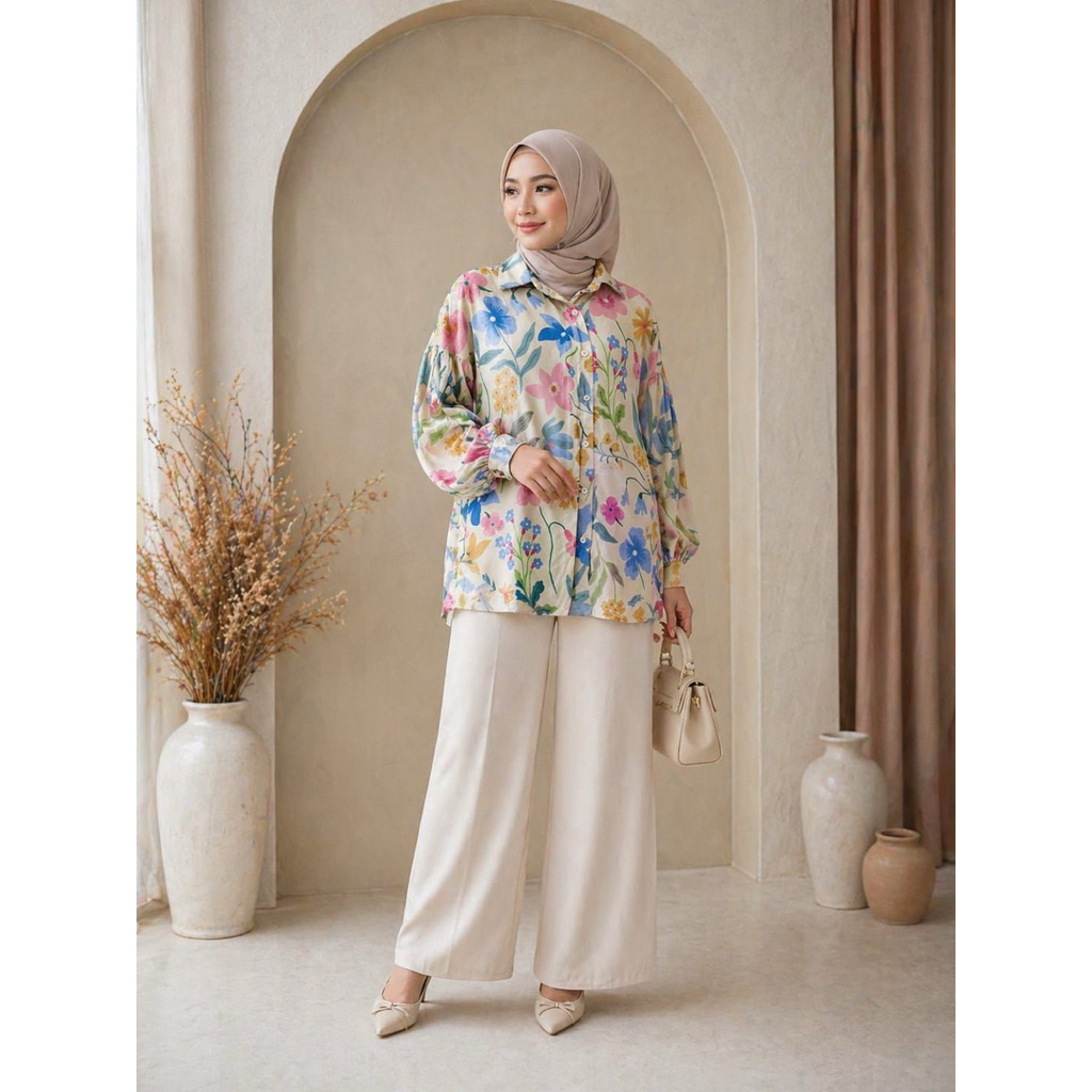 Nadjani blouse atasan motif bunga