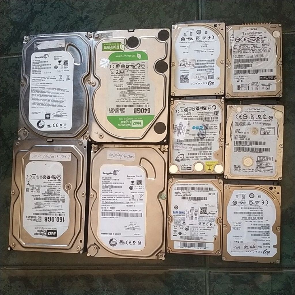 hardisk dan SSD rusak, bahan kanibal, rongsok an hdd