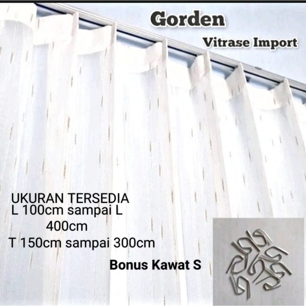 VITRASE GORDEN PUTIH GORDEN VITRASE TEBAL TIRAI GORDEN