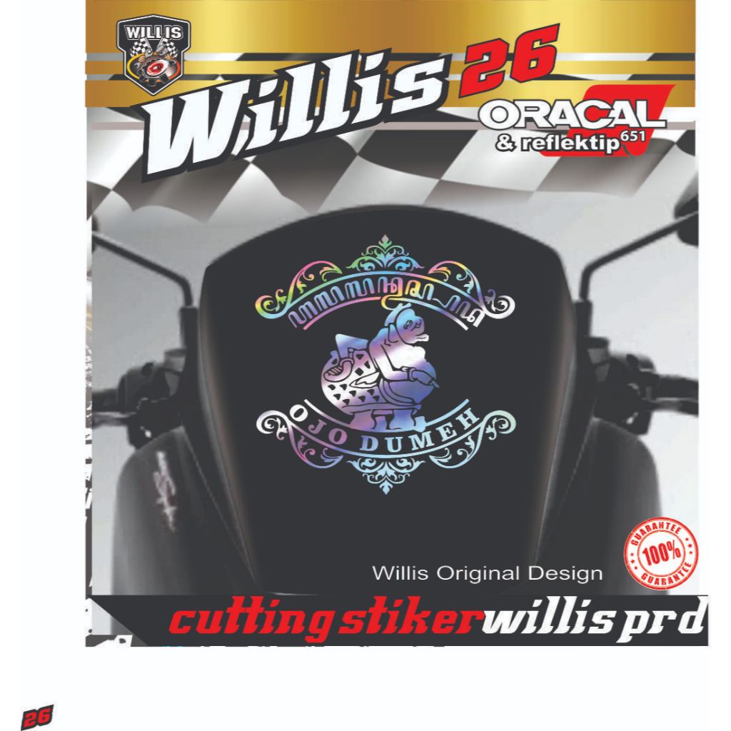 Sticker Wayang Semar Visor Motor NMAX PCX 160 Cutting Stiker wls0111