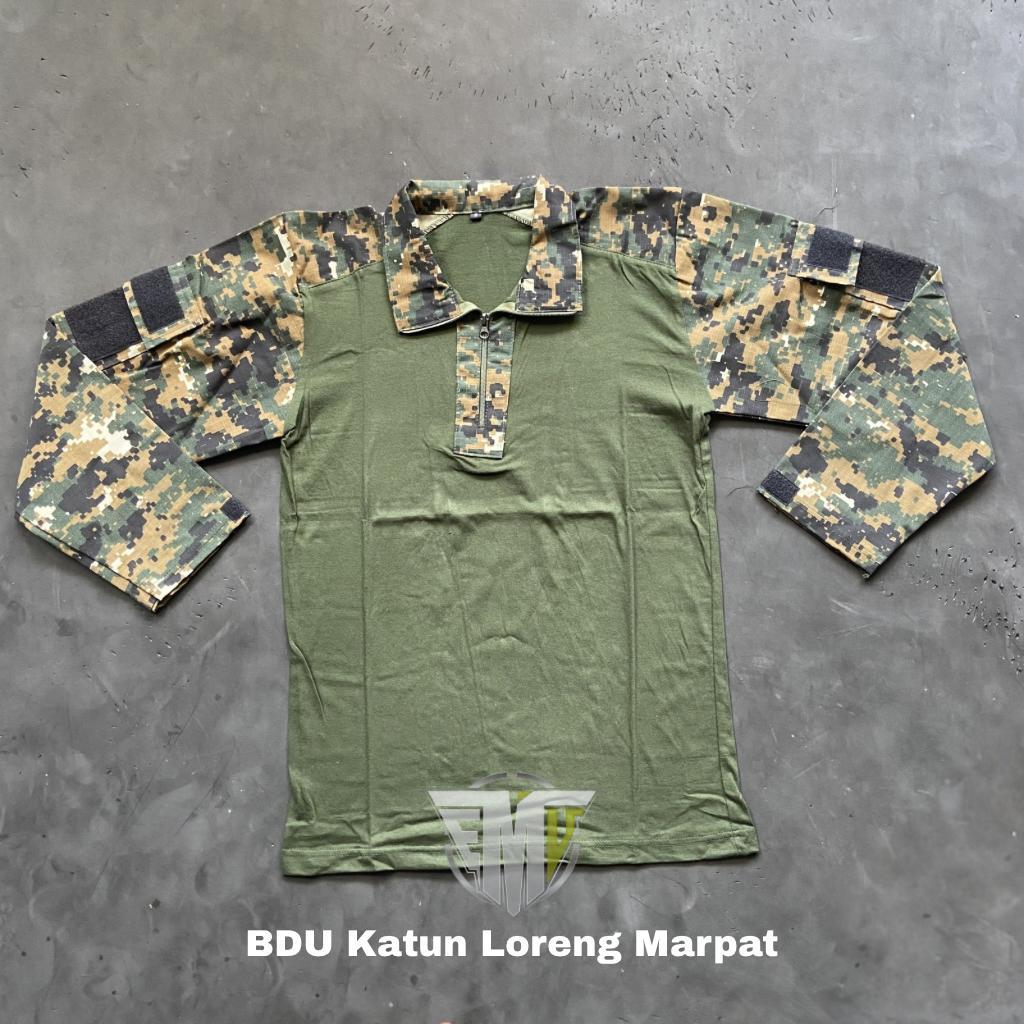 Kaos BDU Katun Tactical Loreng Marpat