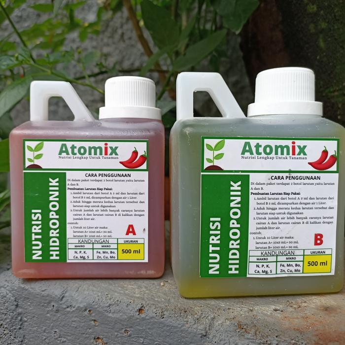 "New" Nutrisi Hidroponik ABmix (Atomix) untuk sayuran dan buah buahan, 500ml