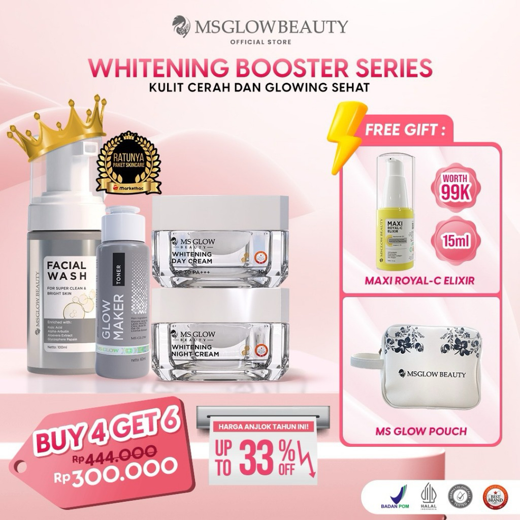 MS GLOW PAKET WHITENING FREE MAXI ROYAL C-ELIXIR