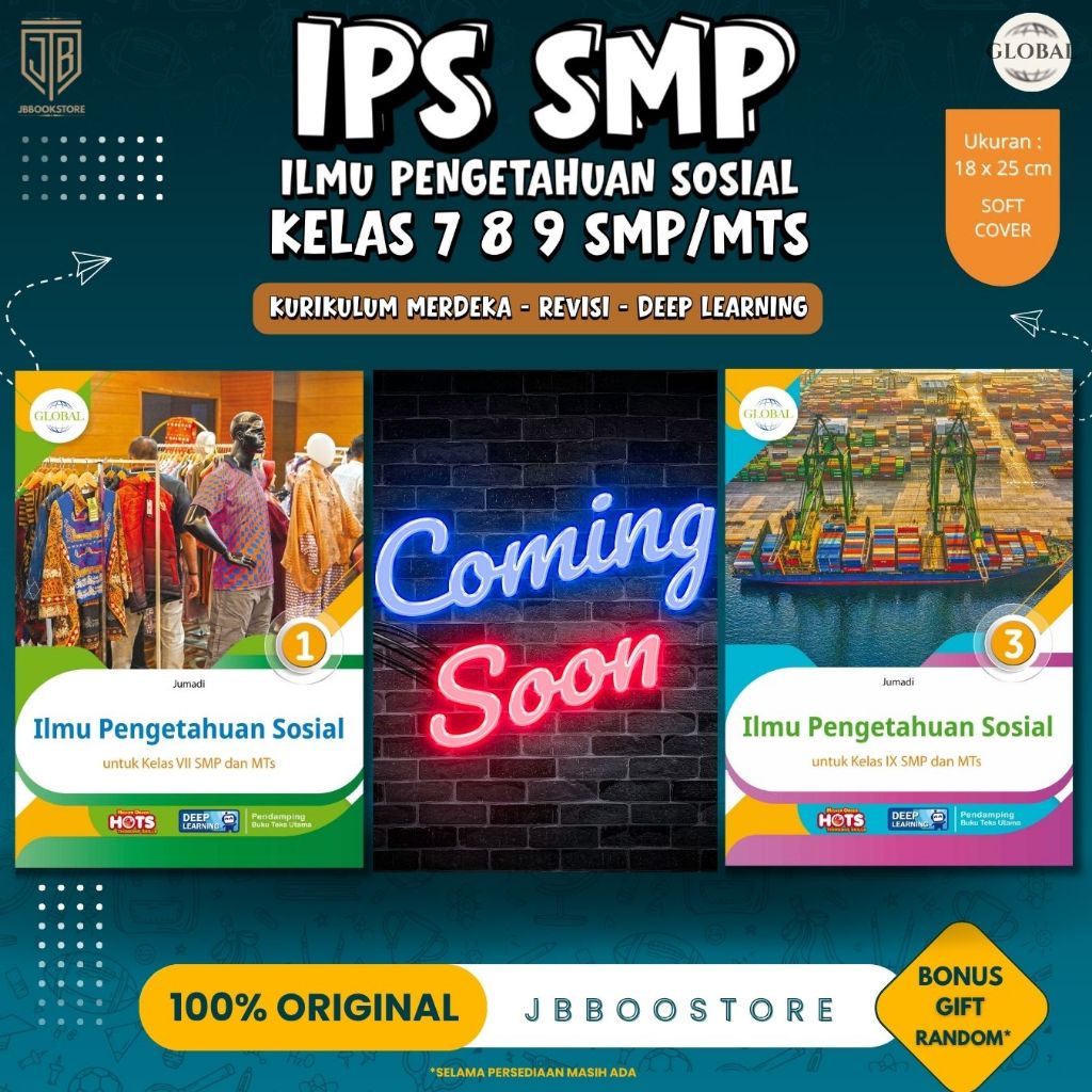 [ Tiga Serangkai ] Buku Ilmu Pengetahuan Sosial Kelas 7 8 9 SMP/MTS / IPS SMP / Kurikulum Merdeka De
