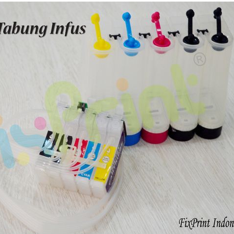 Cartridge CISS Epson T1100 + Tabung Tinta Infus 5 Warna Ink 73N 73HN 103 Printer T-1100 T30 TX510