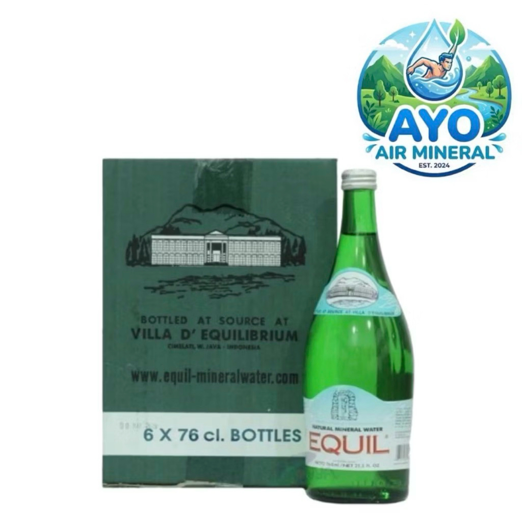 Equil Natural Mineral Water 760ml [ Dus isi 6 Botol Kaca ] Air Mineral