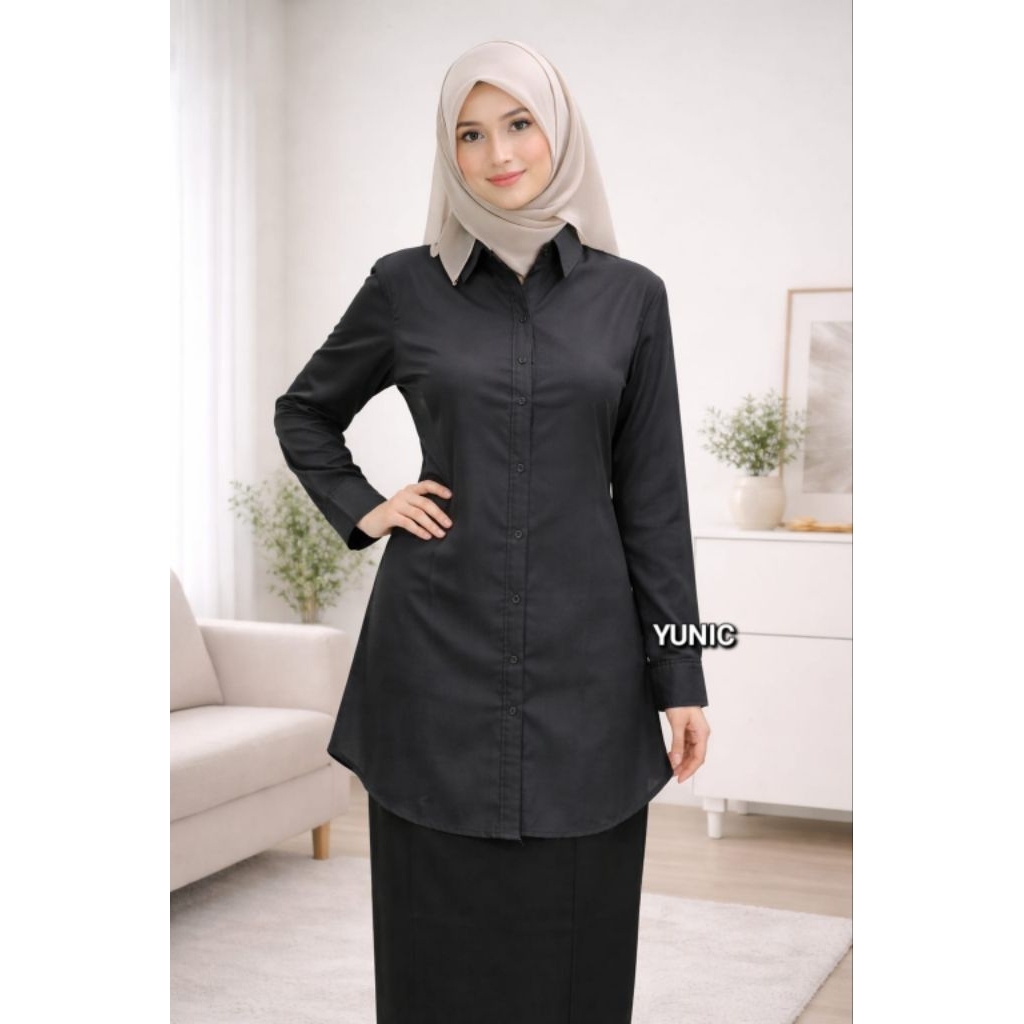 TUNIK HITAM WANITA.TUNIK HITAM POLOS.ATASAN HITAM TUNIK WANITA