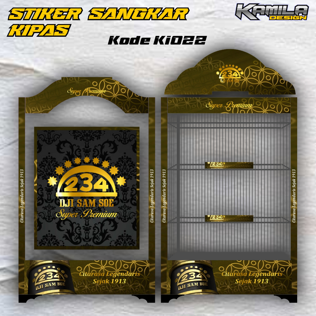 Stiker Decal Sangkar Burung Model Terbaru Motif Rokok Dji Sam Soe