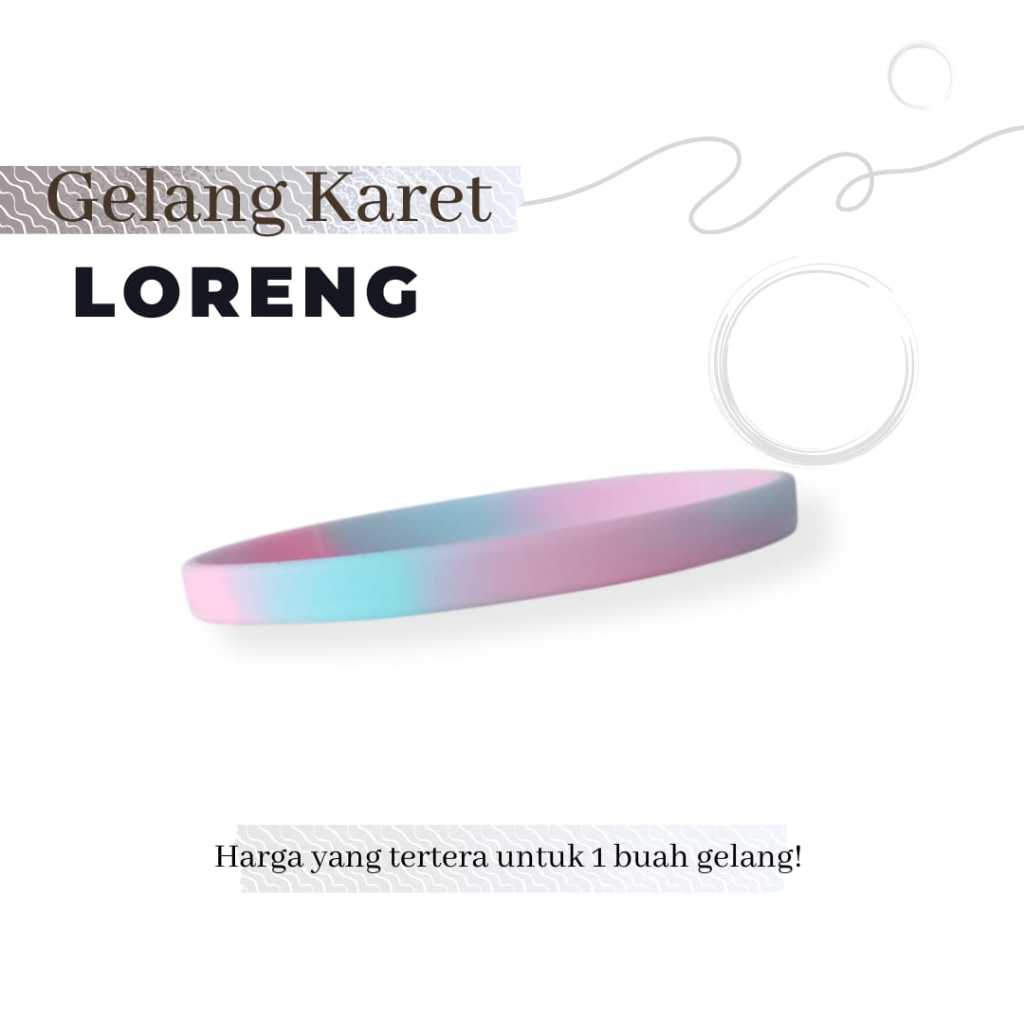 Gelang Tangan Karet distro Polos Loreng Bracelet Rubber Pria Sport