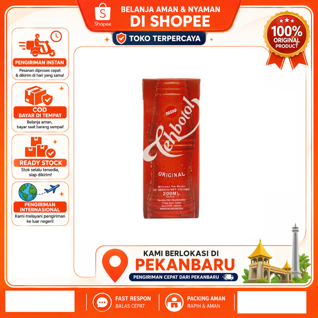 [SDW] pekanbaru/200ml Sosro Teh Botol Original Minuman Teh Melati