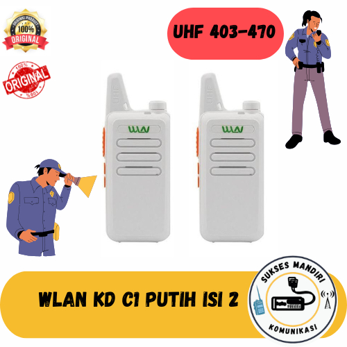 PROMO MURAH HT WLN KD-C1 UHF PUTIH SEPASANG HT WLAN KDC1 UHF