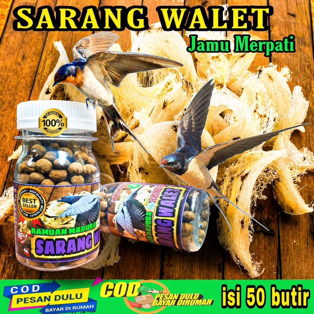 JAMU MERPATI SARANG WALET isi 120 butir klenceng jamu liur walet semua jenis merpati lomba raja spri