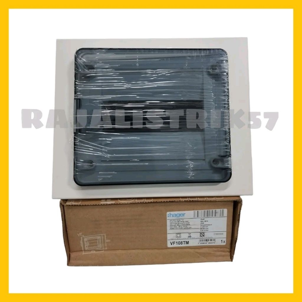 Hager Box Panel listrik Box MCB Inbow tanam 8 Grup VF108TM Hager Transparan