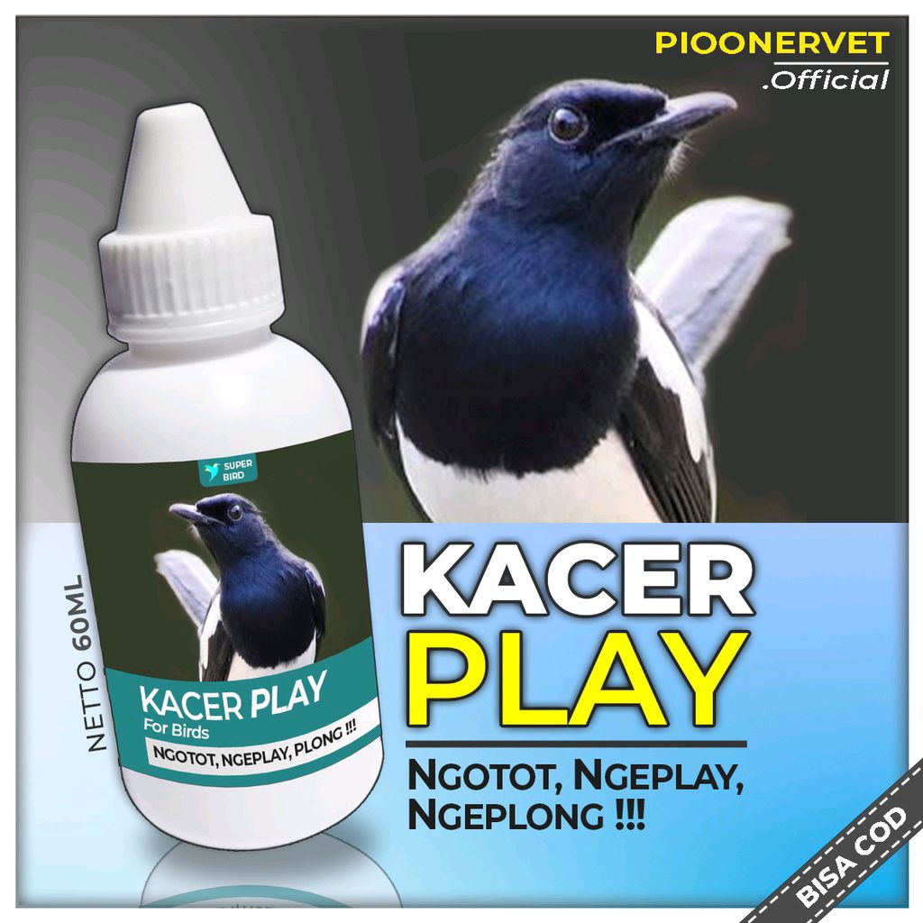 PIOONERVET - Vitamin Burung KACER PLAY Obat Penggacor Kicau Meningkatkan Stamina Ngeplay Doping Semp