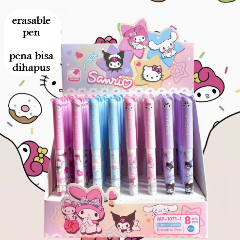 [ORGM] BISA DIHAPUS | Pena Karakter Lucu Stitch Kuromi Bisa Dihapus Tinta Biru