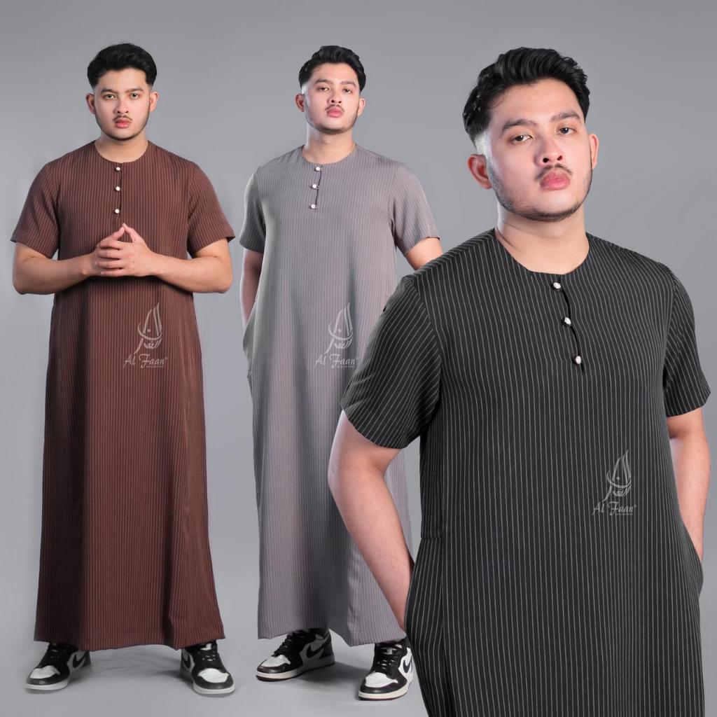 Jubah Pendek rayyan Slimfit wool Gamis Jubah Pria Muslim semi wool jubah alfaan gamis pria Alzan bus
