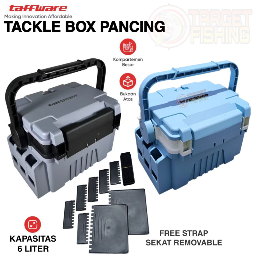 Tackle Box / Box Pancing 6L Sekat Umpan Kompartemen Besar Kuat dan Praktis