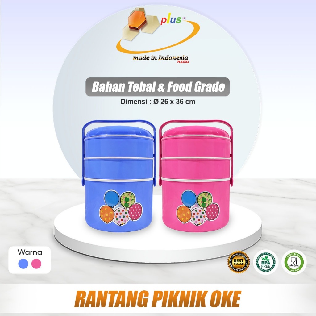 RANTANG PIKNIK OKE / RANTANG SUSUN PLASTIK / RANTANG SUSUN 3 BESAR