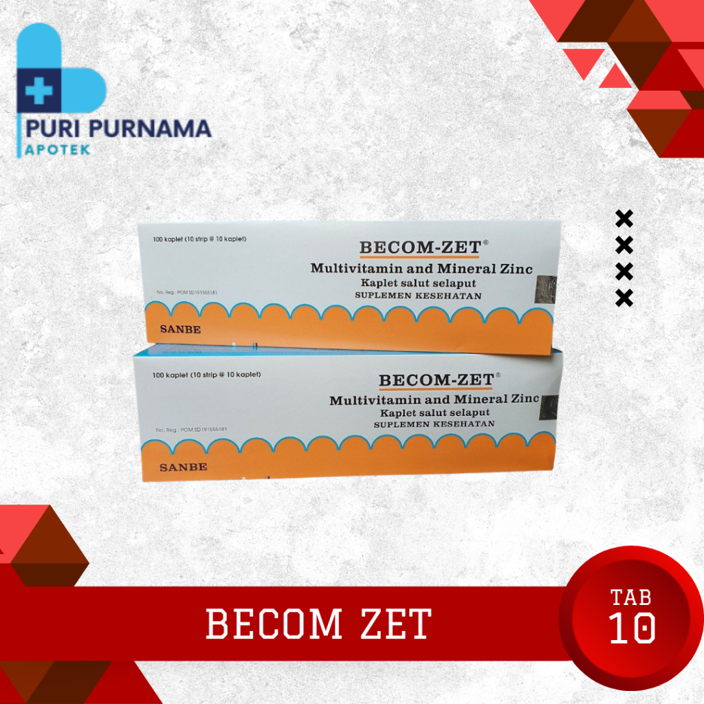 Becom-Zet Multivitamin Zinc 10 Kaplet Vitalitas