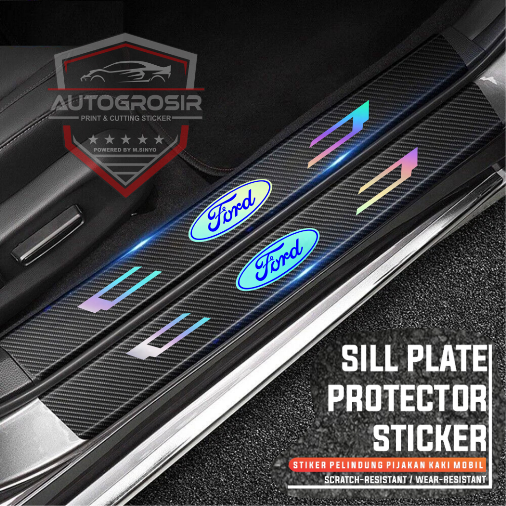 stiker sillplate mobil ford sticker karbon 3d sill plate ford ranger fiesta escape everest pelindung