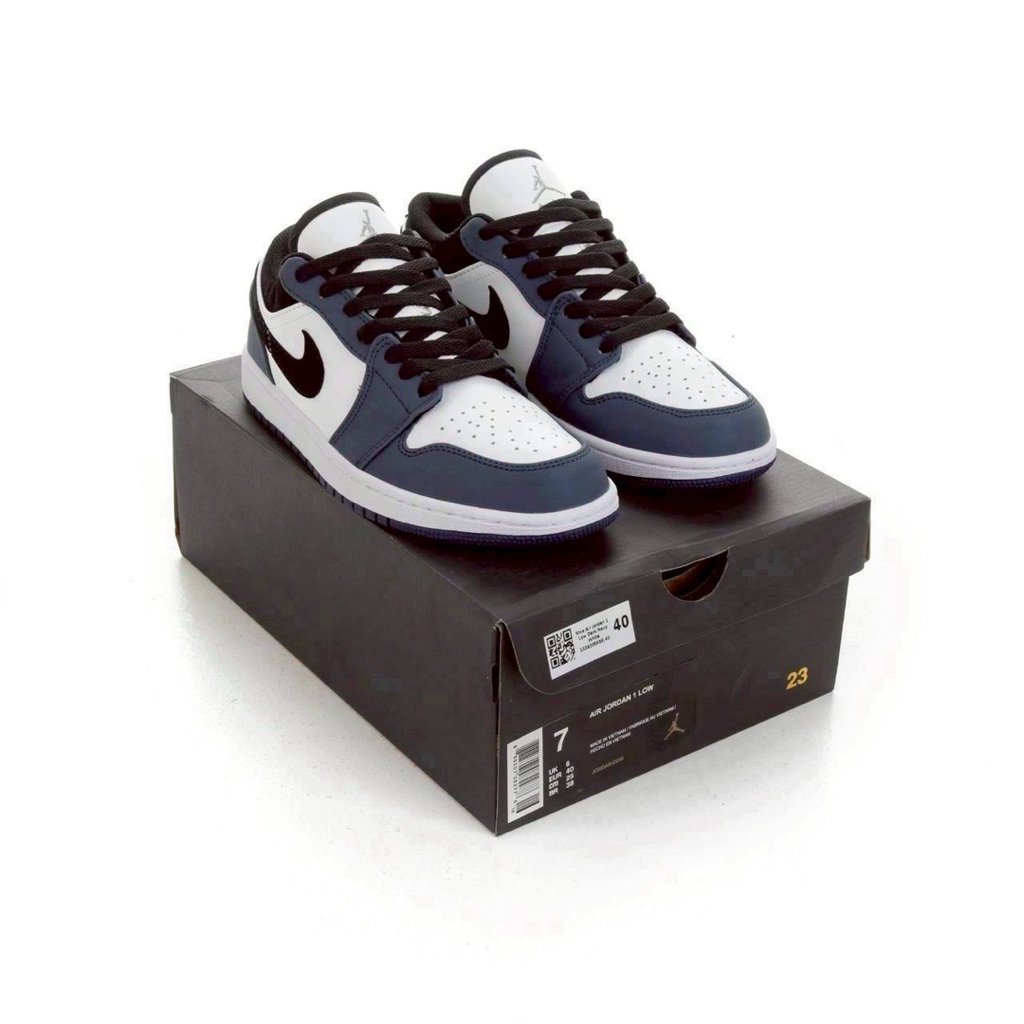 ( ARMX ) Sepatu Nike Air Jordan 1 Low Dark Navy White