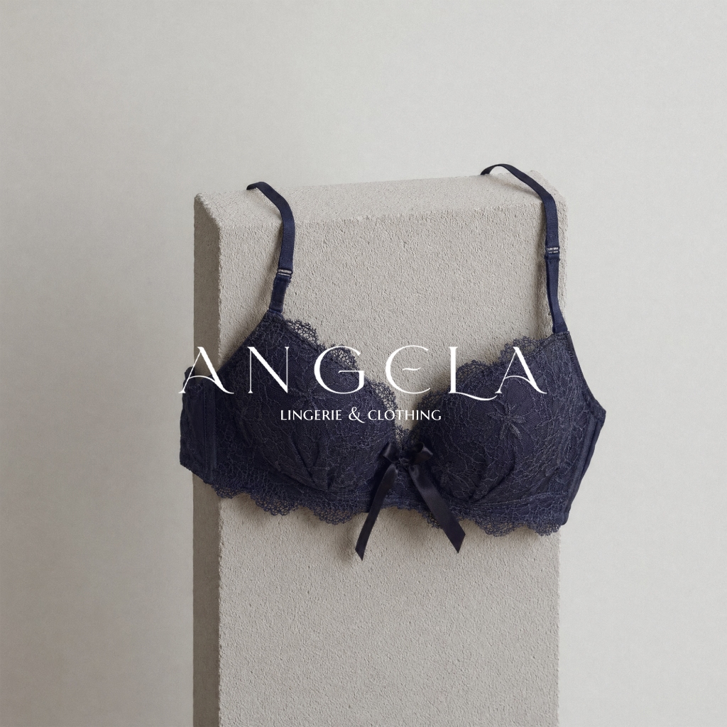 ANGELA PREMIUM JAPAN Cynthia Bra BH Push Up Set Tanpa Kawat Celana Dalam Wanita Beha Korea