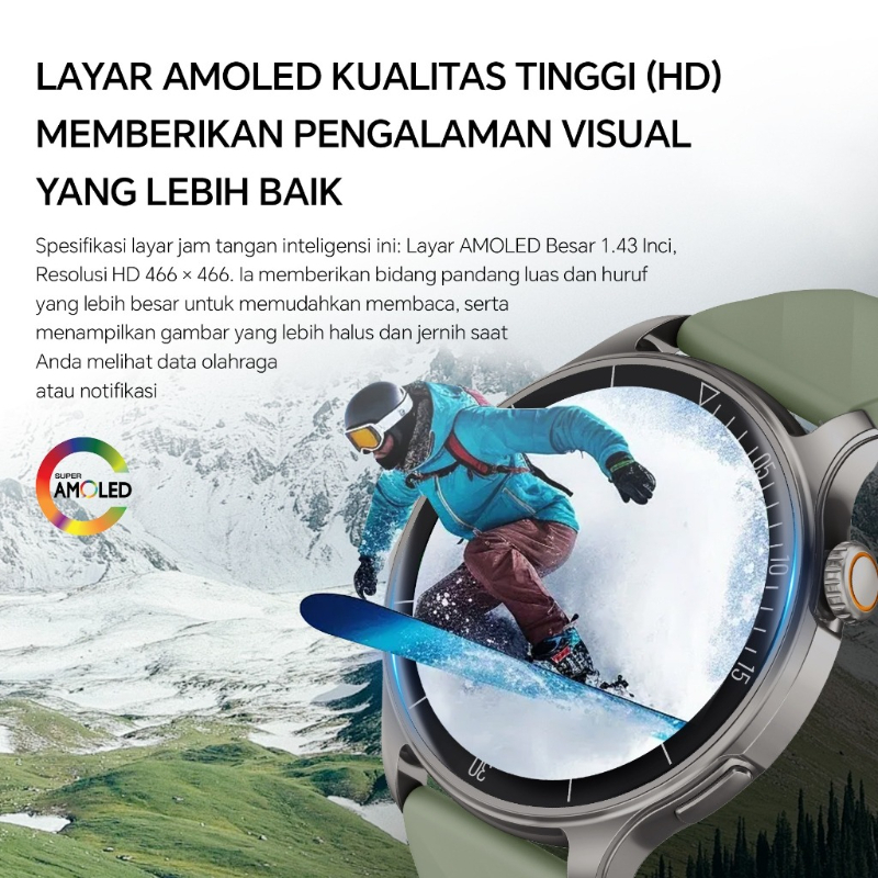 BEST DEALS CITIJUNGLE SMARTWATCH GPS SE LAYAR AMOLED 1.43" TAHAN AIR 3ATM BLUETOOTH 5.3 KOMPAS &